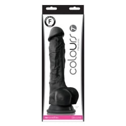 Colours Pleasures 7" Dong w/Balls & Suction Cup - Black
