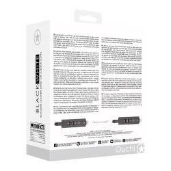 Shots Ouch Black & White Bonded Leather Hand/Ankle Cuffs - Black