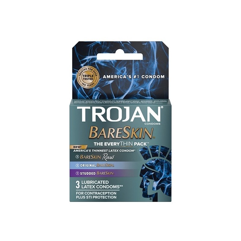 Trojan BareSkin EveryTHIN Condom - Variety Pack of 3