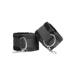 Shots Ouch Black & White Velcro Hand/Ankle Cuffs - Black