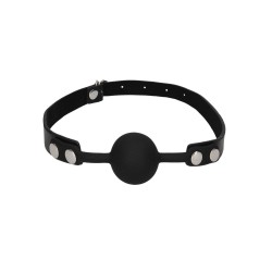 Shots Ouch Black & White Silicone Ball Gag - Black