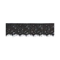 Shots Ouch Black & White Lace Mask w/Elastic Straps - Black
