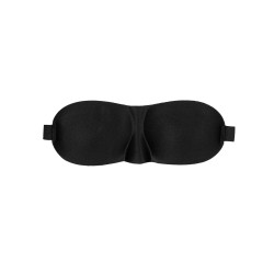 Shots Ouch Black & White Satin Curvy Eye Mask w/Elastic Straps - Black