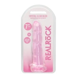 Shots RealRock Crystal Clear Non Realistic 7" Dildo - Pink