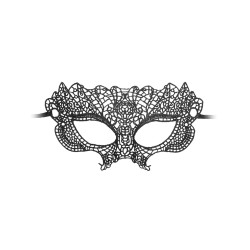 Shots Ouch Black & White Lace Eye Mask - Princess Black