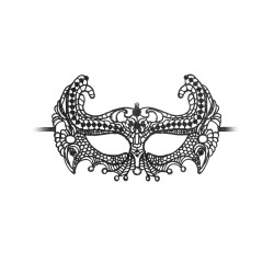 Shots Ouch Black & White Lace Eye Mask - Empress Black