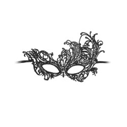 Shots Ouch Black & White Lace Eye Mask - Royal Black