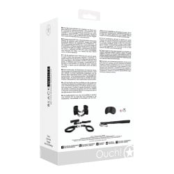 Shots Ouch Black & White Bed Post Bindings Restraint Kit - Black