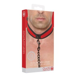Shots Ouch Puppy Play Puppy Collar w/Leash - Red