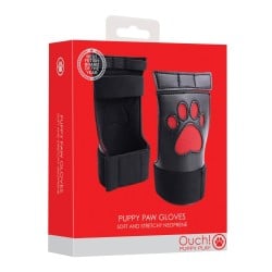 Shots Ouch Puppy Play Puppe Play Paw Cut-Out Gloves - Red