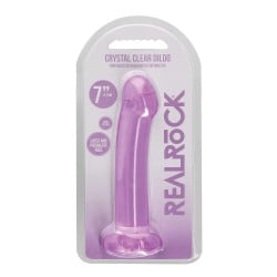 Shots RealRock Crystal Clear 7" Dildo - Purple