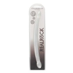 Shots RealRock Crystal Clear 17" Double Dildo - Transparent