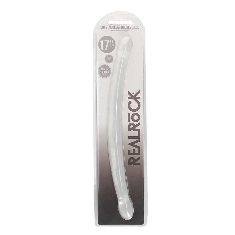 Shots RealRock Crystal Clear 17" Double Dildo - Transparent Shots RealRock Crystal Clear 17" Double Dildo - Transparent