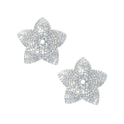  Neva Nude Burstin Blooms Crystal Jewel Reusable Silicone Nipple Pasties - Clear O/S