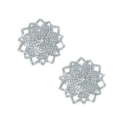Neva Nude Ice Crystal Jewel Reusuable Silicone Nipple Pasties - Clear O/S