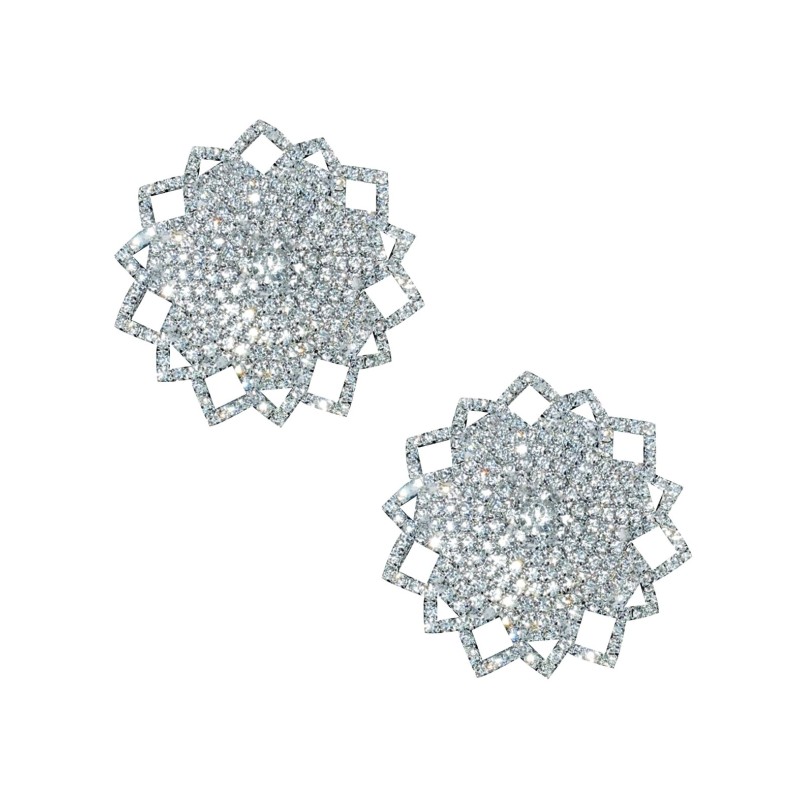 Neva Nude Ice Crystal Jewel Reusuable Silicone Nipple Pasties - Clear O/S Neva Nude Ice Crystal Jewel Reusuable Silicone Nipple Pasties - Clear O/S