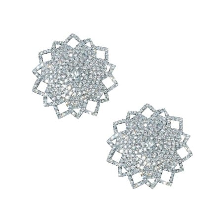Neva Nude Ice Crystal Jewel Reusuable Silicone Nipple Pasties - Clear O/S