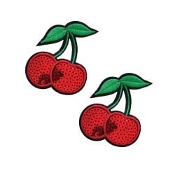  Neva Nude Sequin Cherry Pasties (2 Wears) - Red O/S