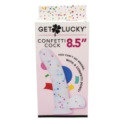 Get Lucky 8.5" Real Skin Confetti Cock - Multi Color