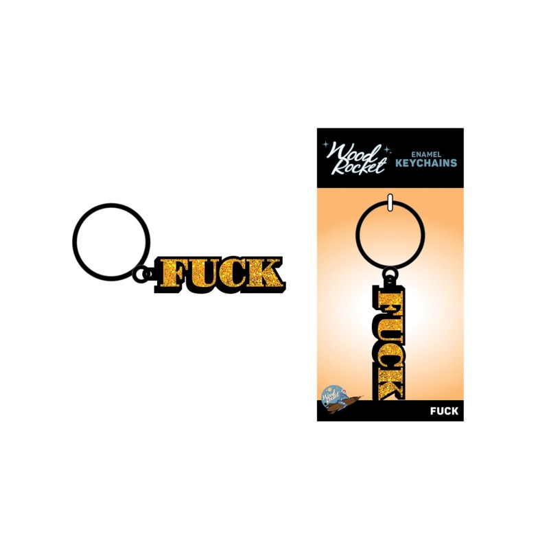 Wood Rocket Fuck Keychain - Gold Wood Rocket Fuck Keychain - Gold