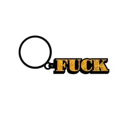 Wood Rocket Fuck Keychain - Gold