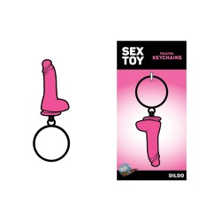 Wood Rocket Dildo Keychain - Pink