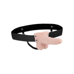 Lux Fetish 6" Rechargeable Strap On w/Balls - Ivory