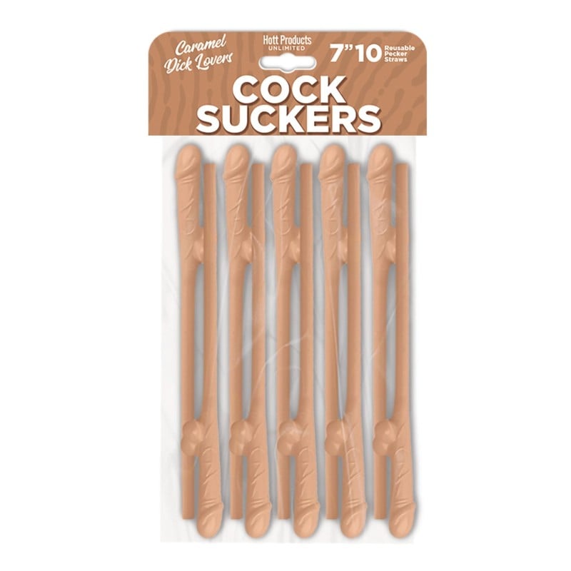 Cock Suckers Pecker Straws - Caramel Lovers Pack of 10 Cock Suckers Pecker Straws - Caramel Lovers Pack of 10