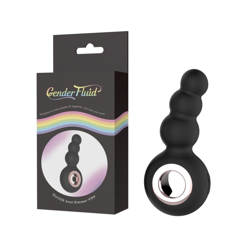 Gender Fluid Quiver Anal Ring Bead Vibe - Black Gender Fluid Quiver Anal Ring Bead Vibe - Black