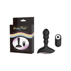 Gender Fluid Shake Anal Vibe w/Remote - Black