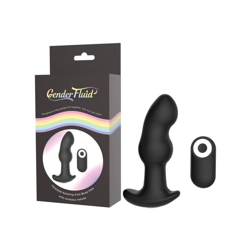 Gender Fluid Frission Anal Vibe w/Remote - Black Gender Fluid Frission Anal Vibe w/Remote - Black
