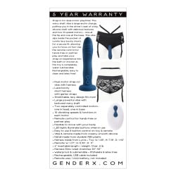 Gender X Snuggle Up Dual Motor Strap On Vibe w/Harness - Blue