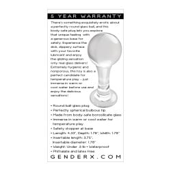 Gender X The Baller Glass Plug - Clear