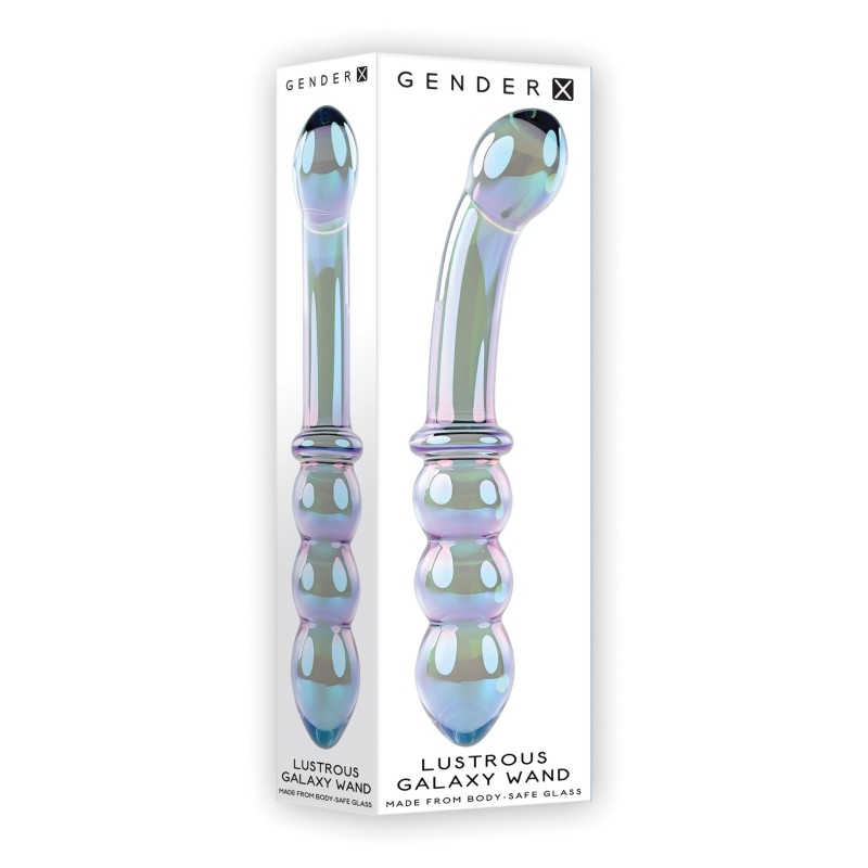 Gender X Lustrous Galaxy Wand Dual Ended Glass Massager - Green Gender X Lustrous Galaxy Wand Dual Ended Glass Massager - Green