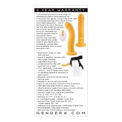 Gender X Sweet Embrace Dual Motor Strap On Vibe w/Harness - Yellow