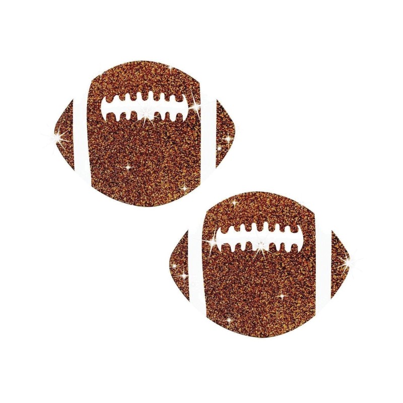 Neva Nude Football Glitter Pasties - Brown O/S Neva Nude Football Glitter Pasties - Brown O/S