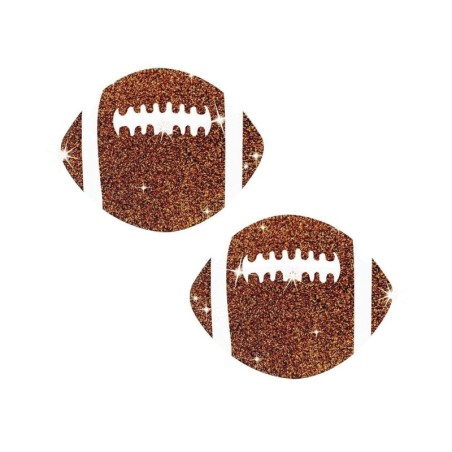 Neva Nude Football Glitter Pasties - Brown O/S
