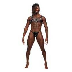Libra PU Leather Chest Harness Black O/S