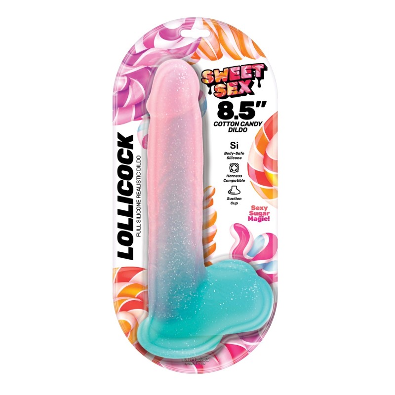 Sweet Sex 8.5" Lollicock Cotton Candy Dildo - Multi Color Sweet Sex 8.5" Lollicock Cotton Candy Dildo - Multi Color