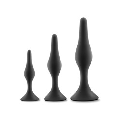 Blush Anal Adventures Platinum Silicone Beginner Plug Kit - Black