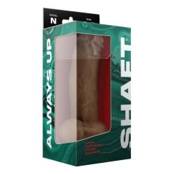 Shaft Model N Flexskin Liquid Silicone 8.5" Side Curve Dong w/Balls - Oak