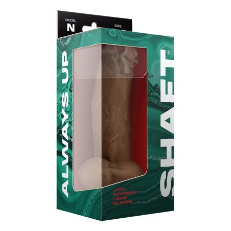 Shaft Model N Flexskin Liquid Silicone 8.5" Side Curve Dong w/Balls - Oak