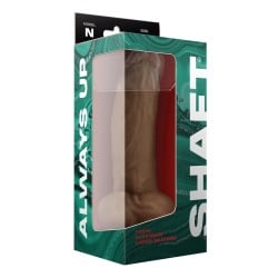 Shaft Model N Flexskin Liquid Silicone 9.5" Side Curve Dong w/Balls - Oak