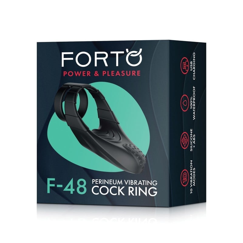 Forto F-48 Perineum Double C-Ring - Black Forto F-48 Perineum Double C-Ring - Black