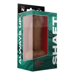 Shaft Model N Flexskin Liquid Silicone 7.5" Side Curve Dong w/Balls - Oak