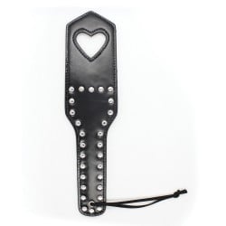 Plesur Cut-Out Heart w/Studs Paddle - Black