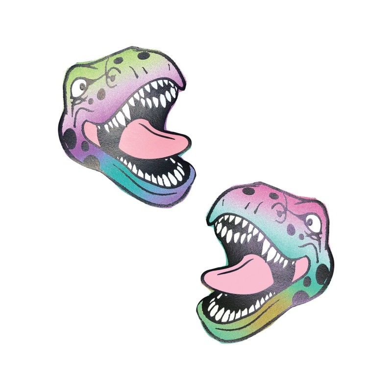 Neva Nude Reflective Dinosaur Pasties - Rainbow O/S Neva Nude Reflective Dinosaur Pasties - Rainbow O/S