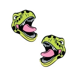 Neva Nude Black Light Dinosaur Pasties - Green O/S