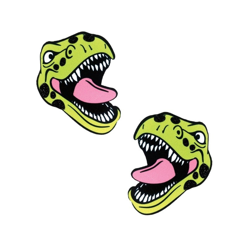 Neva Nude Black Light Dinosaur Pasties - Green O/S Neva Nude Black Light Dinosaur Pasties - Green O/S