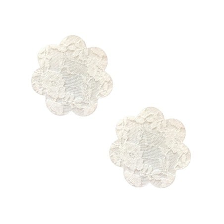Neva Nude Lace Petal Flower Pasties - White O/S